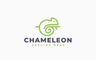 Chameleon Spiral Tail Logo Template Design