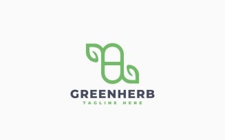 Green Medicine Logo Template Design