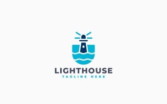 Lighthouse Shield Logo Template Design