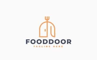 Minimalist Food Door Logo Template Design