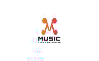 Music logo with the combination of letter M+V and music icon. May we called Music Venue.