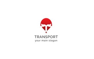 Transport logo with the combination of letter T and location
