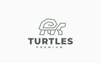 Geometric Turtle Logo Template Design