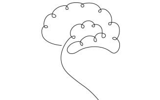 7. Human Brain continuous one line drawing white background