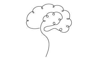 8.Human Brain continuous one line drawing white background.