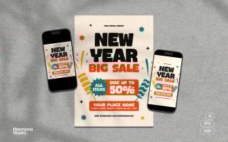 Retro New Year Sale Flyer