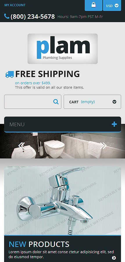 Kit Graphique #55417 Plam Plumbing Zen-cart 1.5 - Smartphone Layout 1 