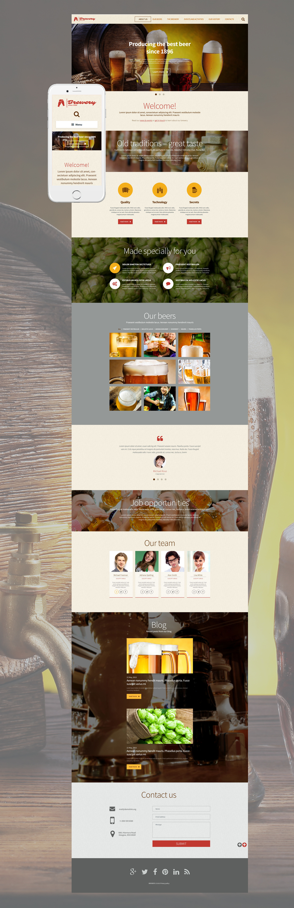 Brewery WordPress Theme New Screenshots BIG