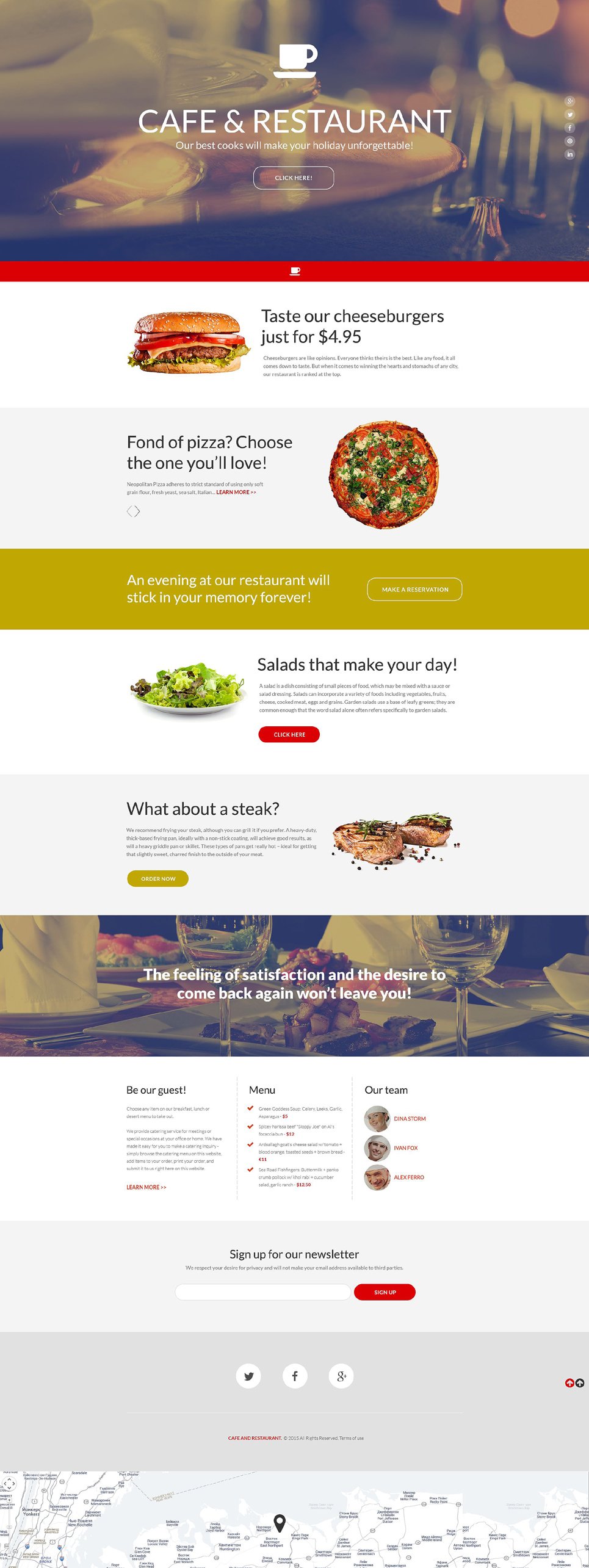 Cafe and Restaurant Responsive Landing Page Template New Screenshots BIG