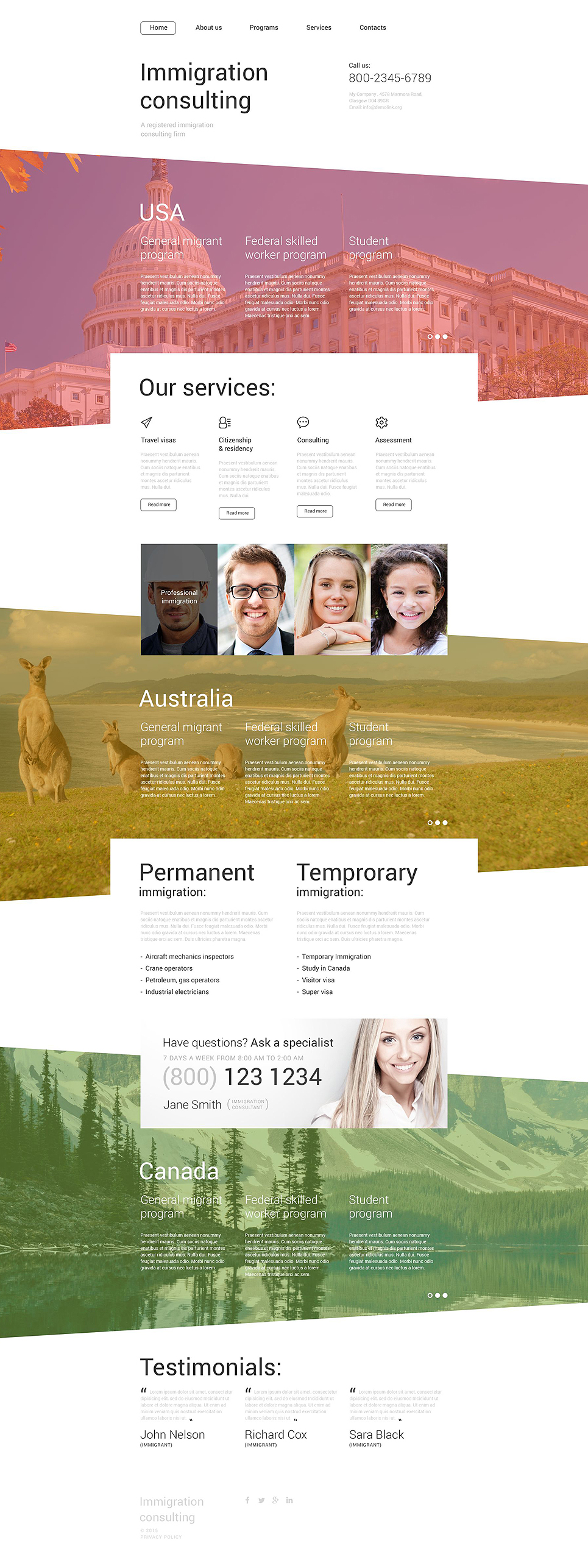 Immigration Consulting Website Template New Screenshots BIG