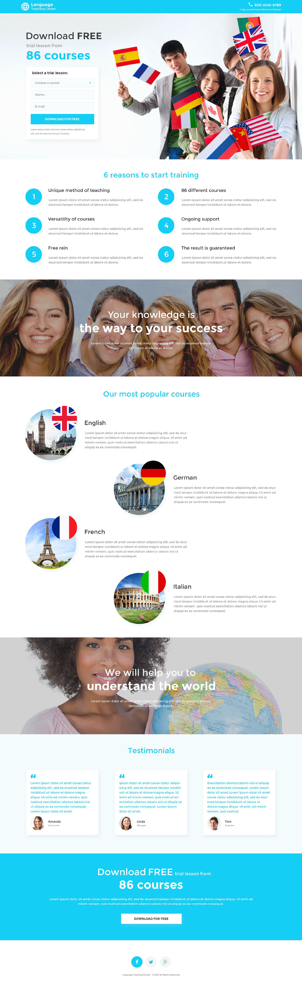 Language School Responsive Landing Page Template New Screenshots BIG