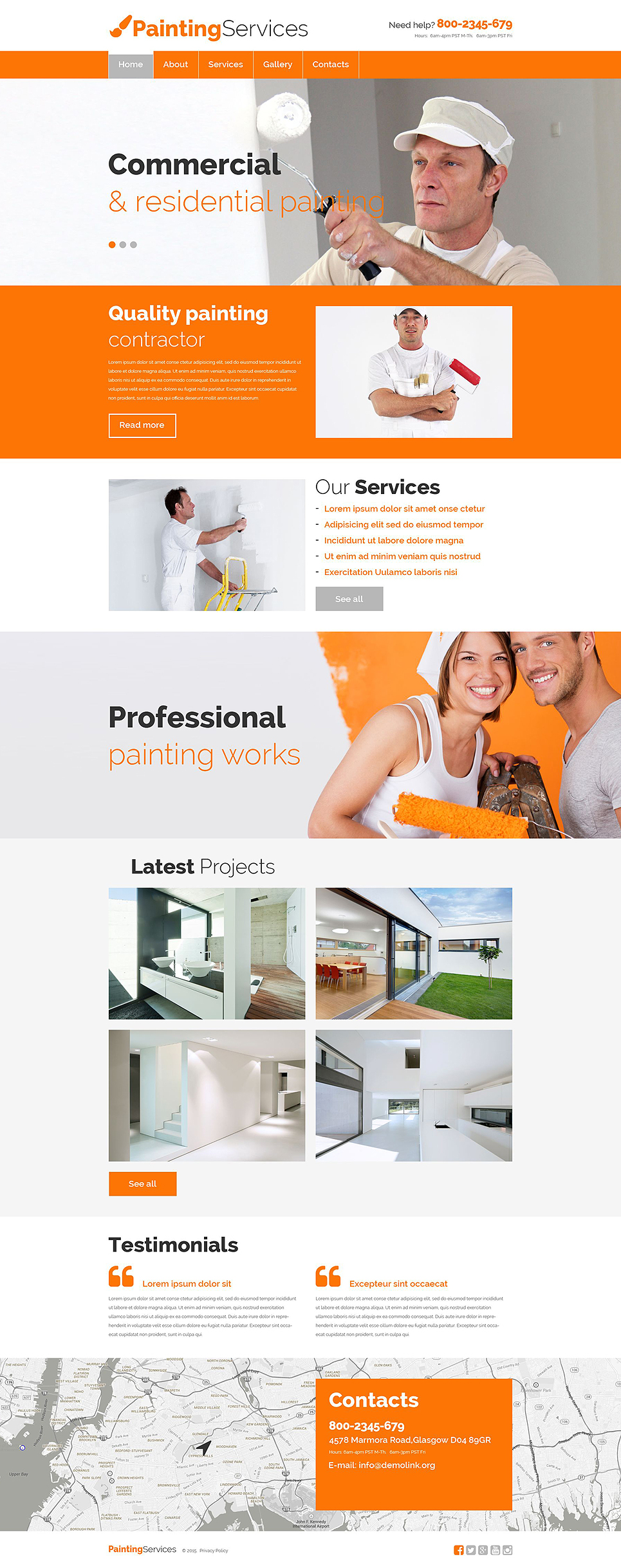Painting Company Responsive Website Template #55471