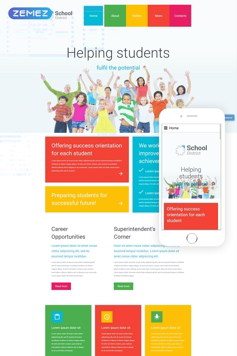 Plantilla Joomla "School District" #55489 - captura de pantalla