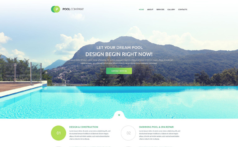 Pool Cleaning Responsive Website Theme Big Screenshot Pool Cleaning Responsive Website Template New Screenshots BIG