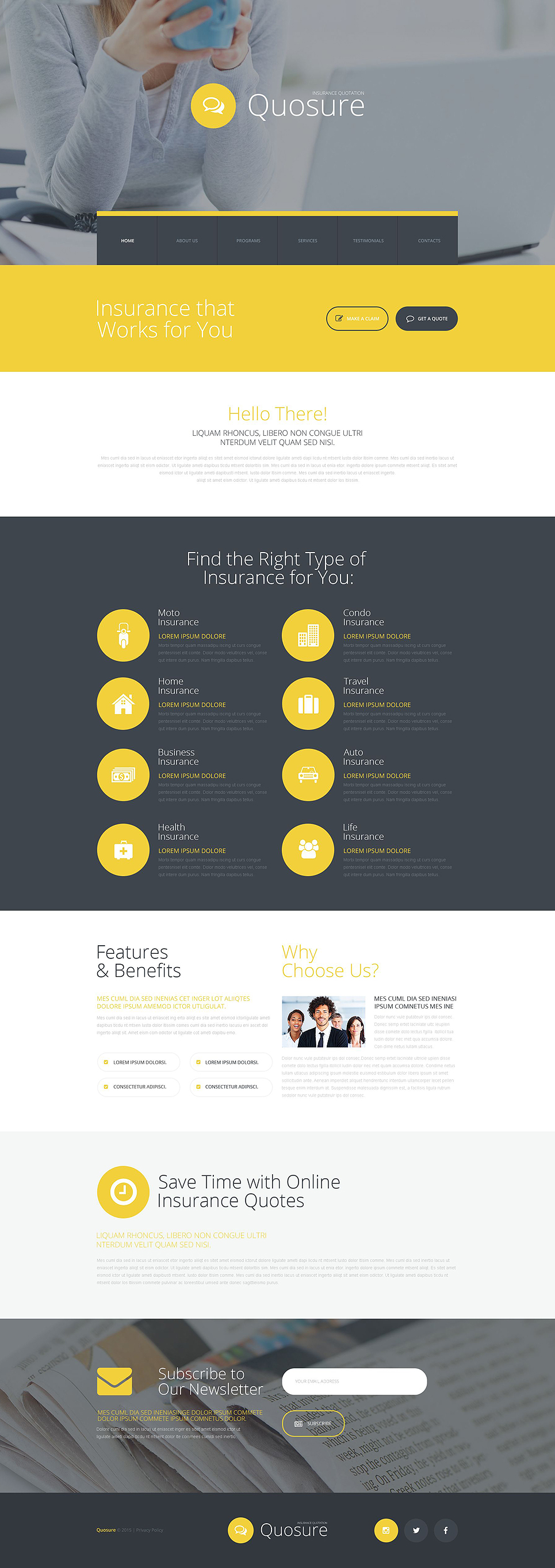 Quosure Website Template New Screenshots BIG