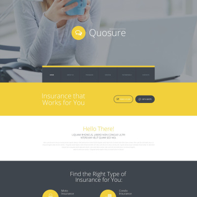 Responsive Website Vorlage für Versicherung Homepage #55442