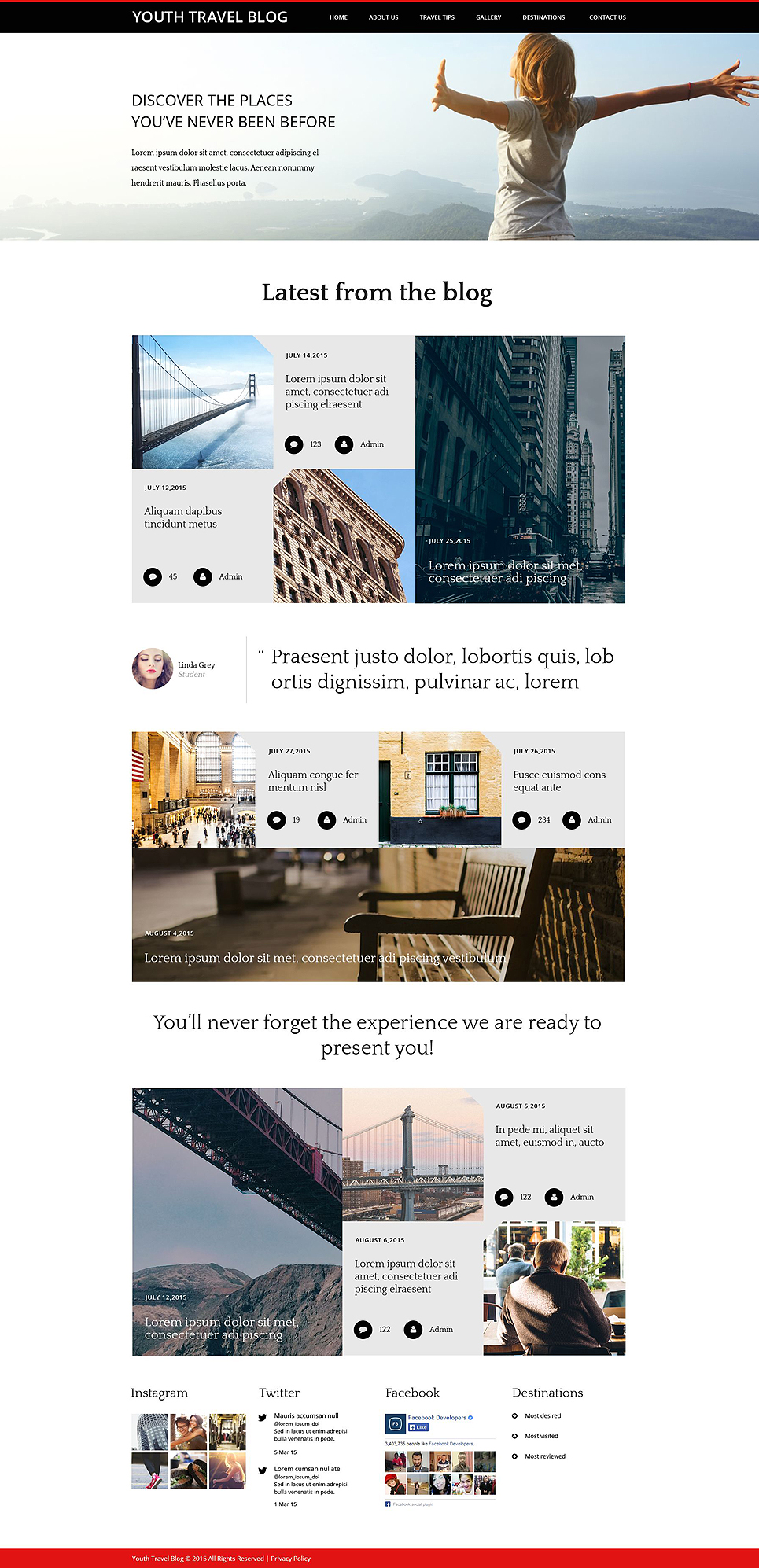 Youth Travel Blog Website Template New Screenshots BIG