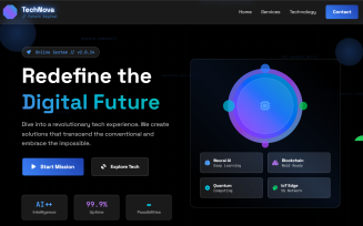 TechNova - Futuristic Cyberpunk HTML Template for Tech Startups