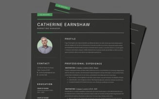 Black Modern Resume Template / CV