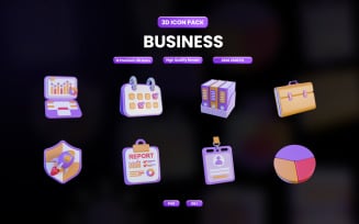 Business 3D Icon Pack Design 1334
