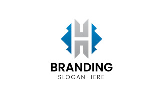 Letter H modern shape company logo-1095