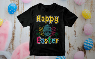 Retro Happy Easter Shirt | Vintage Easter Tee | Distressed Spring T-Shirt Design | Digital PNG