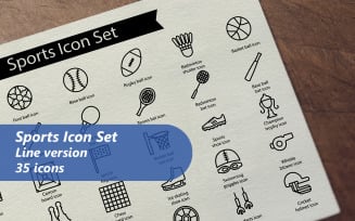 Sports Line Icon Set Template