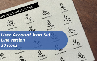 User Account Line Icon Set