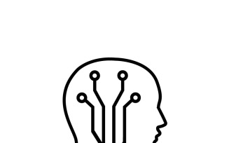 AI Circuit Board Robot Vector for Tech Web Templates