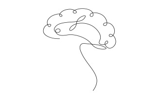 Elegant continuous line art of a human brain designed with smooth looping shapes