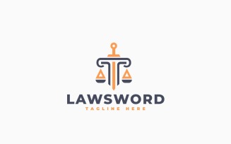 Law Sword Logo Template Design