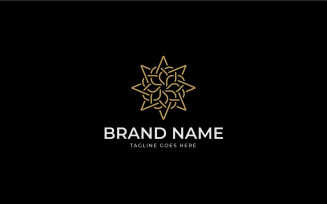 Star flower logo design template