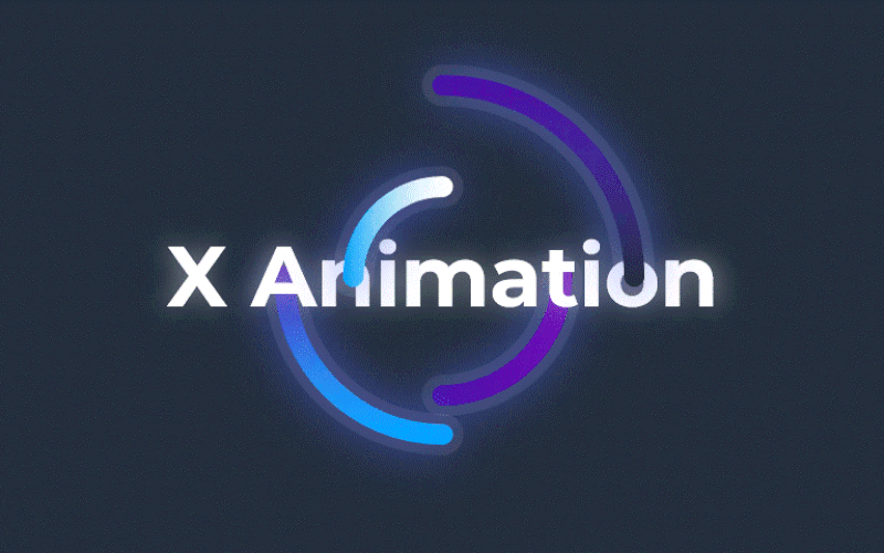 X动画信息图_蓝色演示模板