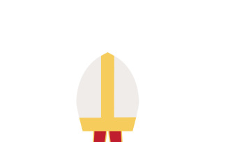 Editable Pope Mitre Hat Vector Icon for Web Design