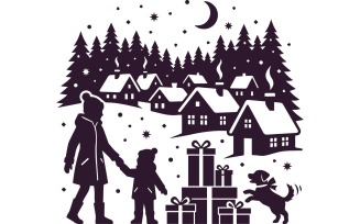 Christmas Candle Light Symbol Holiday Joy Graphic Emblem