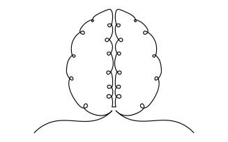30. Human Brain continuous one line drawing white background