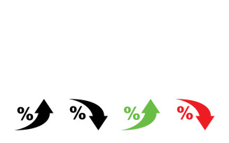 Modern Percent Arrow Icon Set: Growth, Decline & Data Indicators