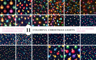 Multicolor Festive Bulbs & Light Strings Pack | Bright Christmas Decorations & Bokeh Lights