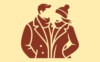 Winter Logo Mark winter dress shop winter couple logo