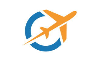 Air Travel Logo with Stylized Plane and Circular Arrow
