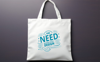 Realistic White Fabric Tote Bag Mockup for Branding, Logo Design, and Promotional Presentation