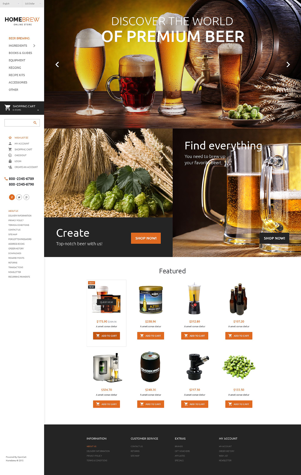 Brewery Responsive OpenCart Template New Screenshots BIG