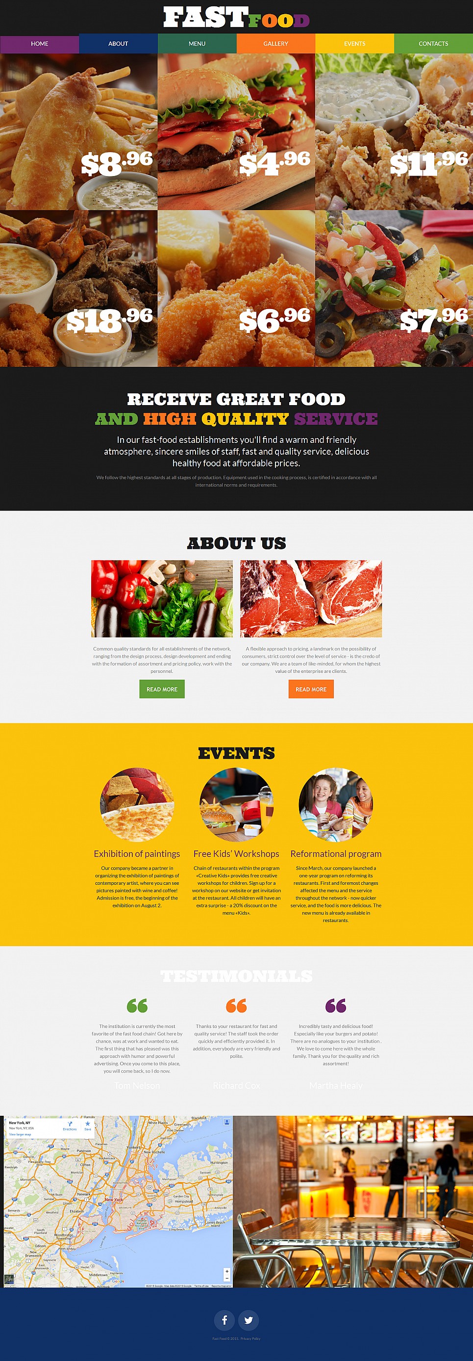 Fast Food Restaurant Responsive Moto CMS 3 Template New Screenshots BIG