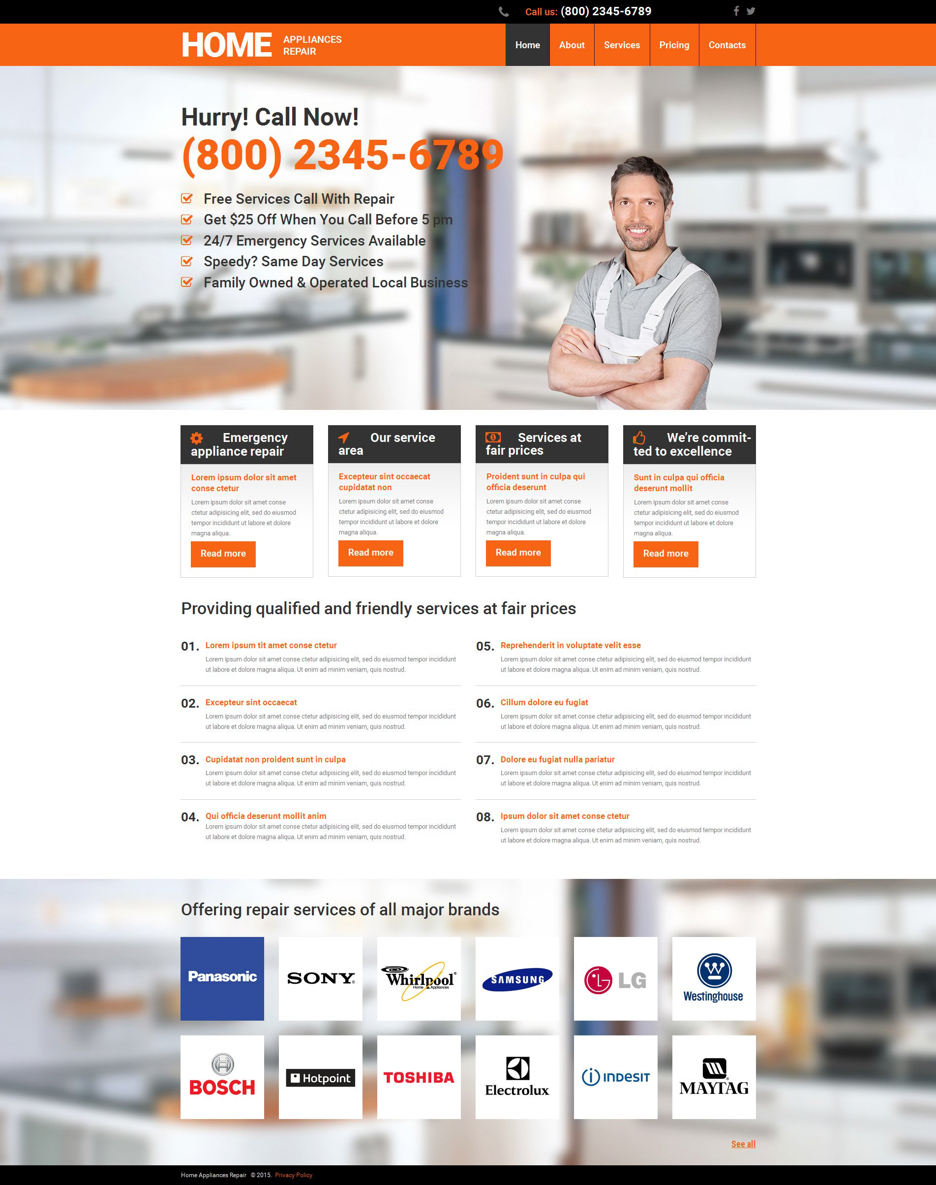 Home Repairs Responsive Moto CMS 3 Template