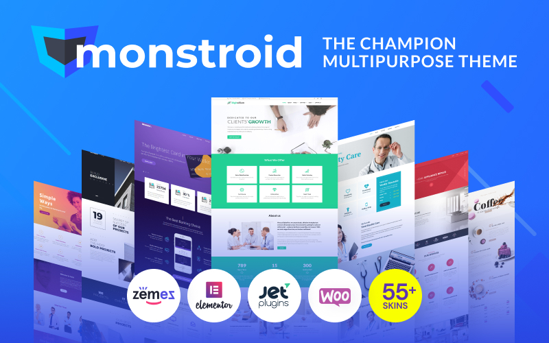 "Monstroid" - адаптивний WordPress шаблон №55555