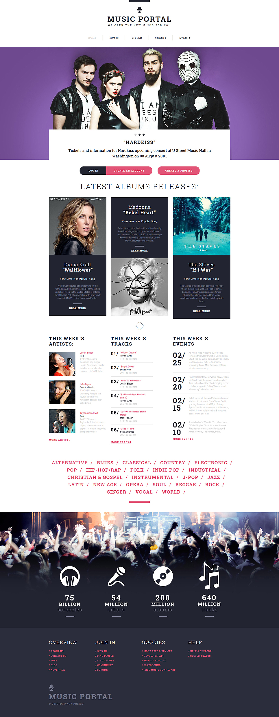 Music Portal Responsive Website Template New Screenshots BIG