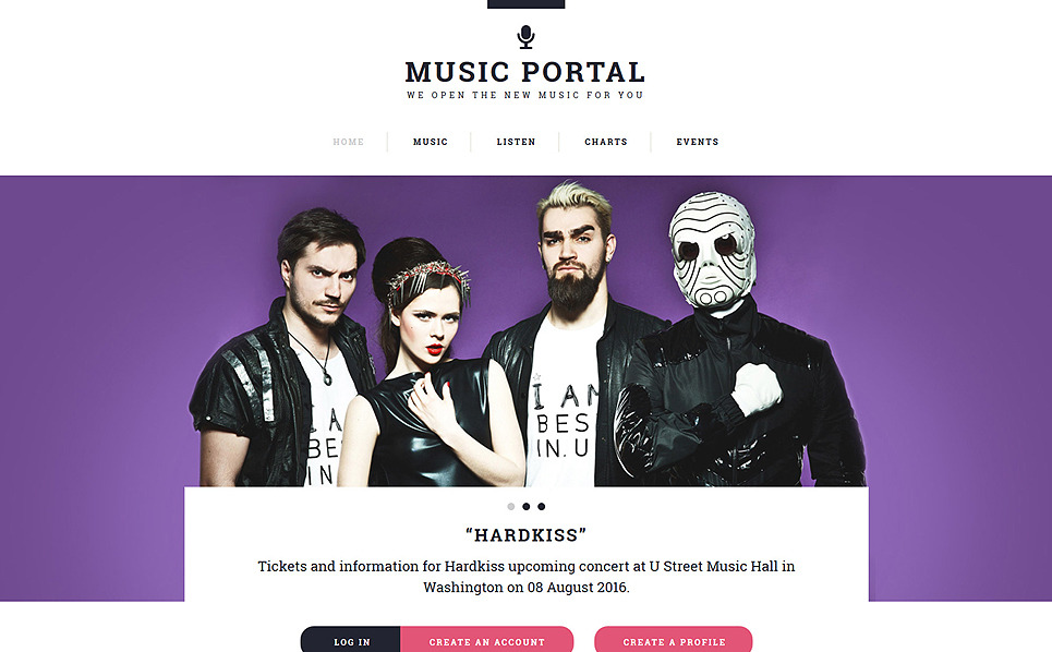 Music Portal Responsive Website Template #55566