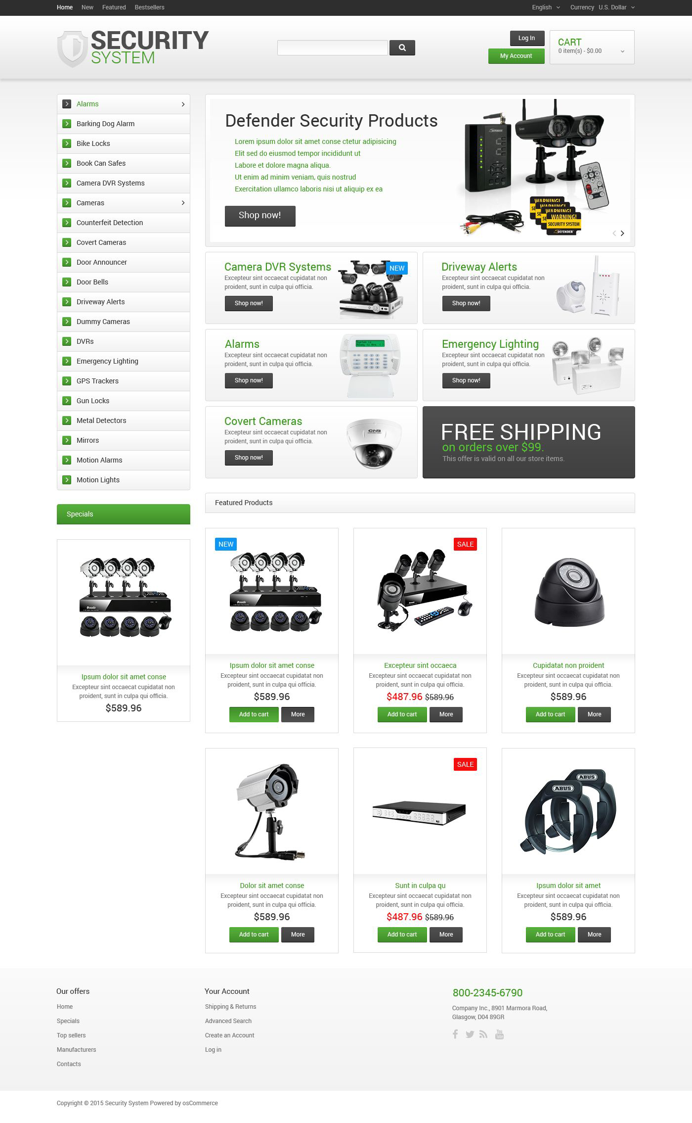 OsCommerce Vorlage namens "Sicherheitssystem" #55554 - Screenshot