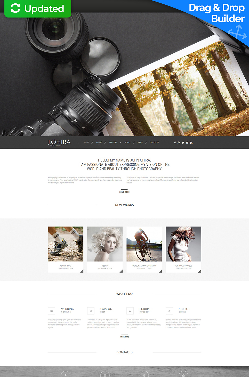 Photographer Portfolio Responsive Moto CMS 3 Template New Screenshots BIG