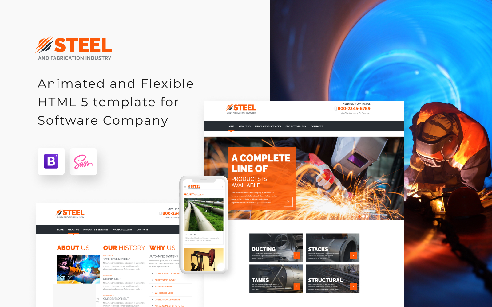 Responsive Steel - Metal Fabrication Industry Web Sitesi #55571